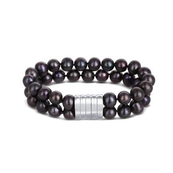 JwL Luxury Pearls Brațară dublă din perle negre adevarate JL0599