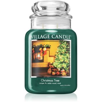 Village Candle Christmas Tree lumânare parfumată  (Glass Lid) 602 g