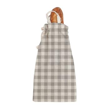 Sacoșă textilă pentru pâine Linen Couture Linen Bread Bag Grey Vichy