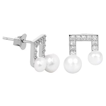 JwL Luxury Pearls Cercei din argint cu perla dreapta si zirconi JL0414
