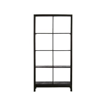 Bibliotecă neagră din lemn  95x190 cm Sondrio – Light & Living