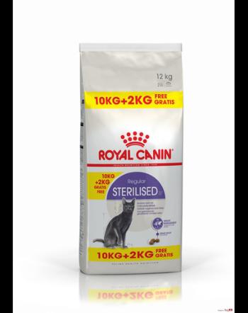 Royal Canin Sterilised Adult hrana uscata pisica sterilizata, 10 kg + 2 kg