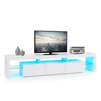 OneConcept Quentin Lowboard TV Board LED culoare albă obiect de iluminat