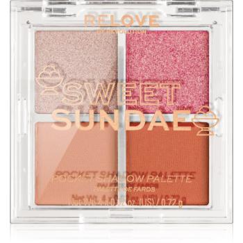 Revolution Relove Pocket Palette paletă cu farduri de ochi culoare Sweet Sundae 4x0.72 g