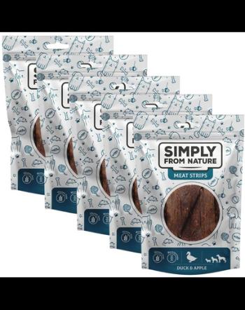 SIMPLY FROM NATURE Meat Strips 5x80 g rata si mar, gustare caini