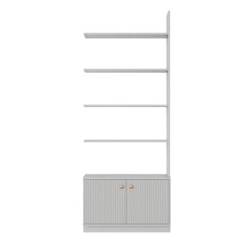 Bibliotecă modulară gri deschis din lemn masiv de pin 78x200 cm Madu – WOOOD