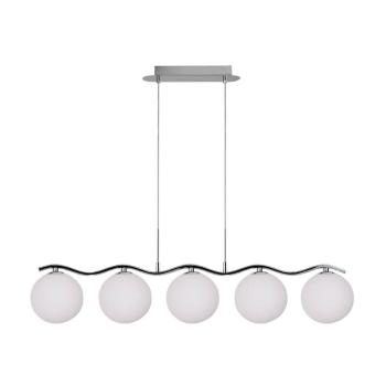 Lustră argintie cu abajur din sticlă 12x86 cm Ramon – Candellux Lighting