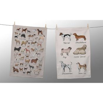 Set de 2 șervețele Little Nice Things Dog Types, 47 x 65 cm