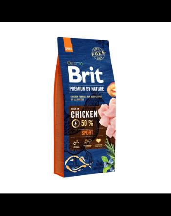BRIT Premium By Nature Sport hrana uscata caini adulti cu aport ridicat de energie, cu pui 30 kg (2 x 15 kg)