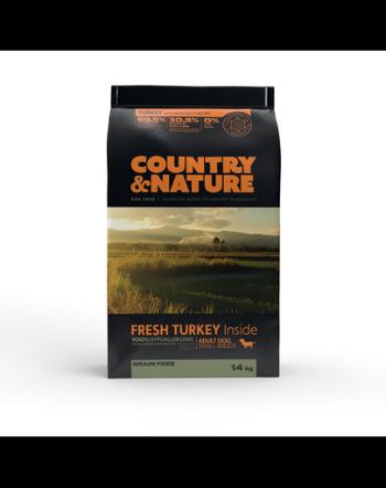 Country&amp;Nature Turkey&amp;Vegetables Recipe Hrana uscata caini adulti talie mica, curcan si legume 14 kg