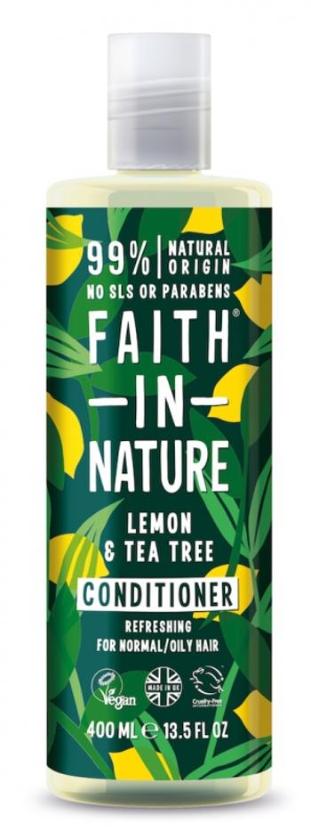 Faith in Nature Balsam Lămâie & tea tree pentru păr normal si gras (Refreshing Conditioner) 400 ml