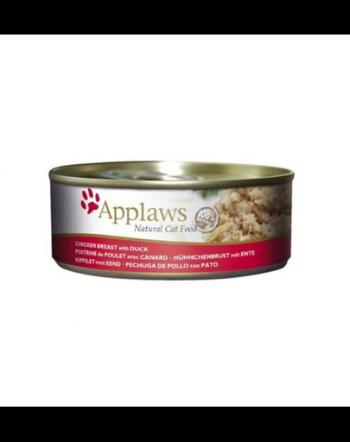 APPLAWS Hrana umeda pentru pisici, cu piept de pui si rata, 6 x 70 g