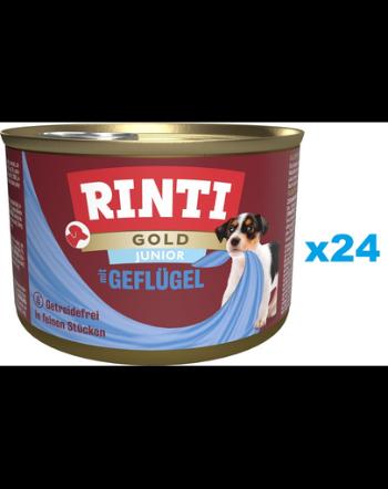 RINTI Gold Junior Poultry Mini conserve pentru catei 24x185 g cu pasare