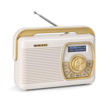 Auna Radio digital Buddy DAB/DAB+/UKW Bluetooth 5.0 AUX 1Ah Baterie mobilă retro