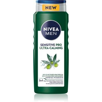 Nivea Men Sensitive Pro Ultra Calming gel de duș pentru față, corp și păr 500 ml