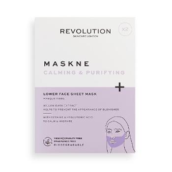 Revolution Skincare Mască calmanta Maskne Calming &amp; Purifying (Lower Face Sheet Mask) 2 ks