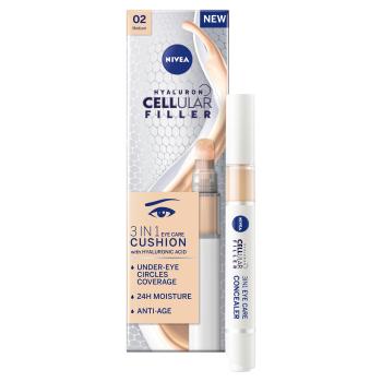 Nivea Cremă tonifiantă pentru ochi in burete 3in1 Hyaluron Cellular Filler (3 in 1 Eye Care Concealer) 4 ml 02 Medium