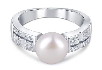 JwL Luxury Pearls Inel elegant cu perle și zirconii reale JL0646 (lanț, pandantiv) 55 mm