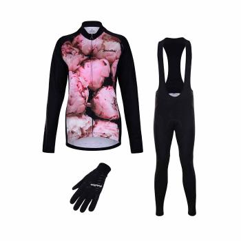 
                 HOLOKOLO Mega set de ciclism - PEONY LADY WINTER - negru/roz 
            