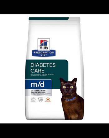 HILL'S Prescription Diet M/D Diabetes Feline hrana dietetica pentru pisici cu diabet sau obeze, cu pui 3 kg