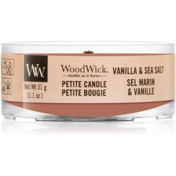 Woodwick Vanilla & Sea Salt lumânare votiv cu fitil din lemn 31 g