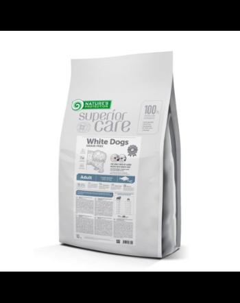 NATURES PROTECTION SUPERIOR CARE White Dogs Grain Free White fish Adult Large Breeds 10 kg cu peste alb pentru caini de rasa mare cu blana alba