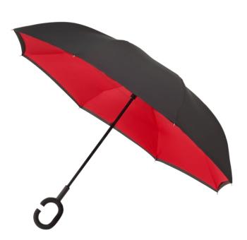 Blooming Brollies Umbrelă baston pentru femei Inside out Plain Red Umbrella EDIORED