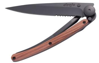 buzunar cuțit Deejo 1GB505 unul mână, negru, 37g, coralwood