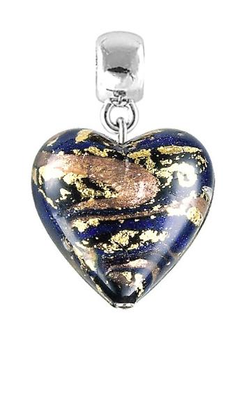 Lampglas Pandantiv magic Egyptian Heart cu aur de 24 carate în perlă Lampglas S26