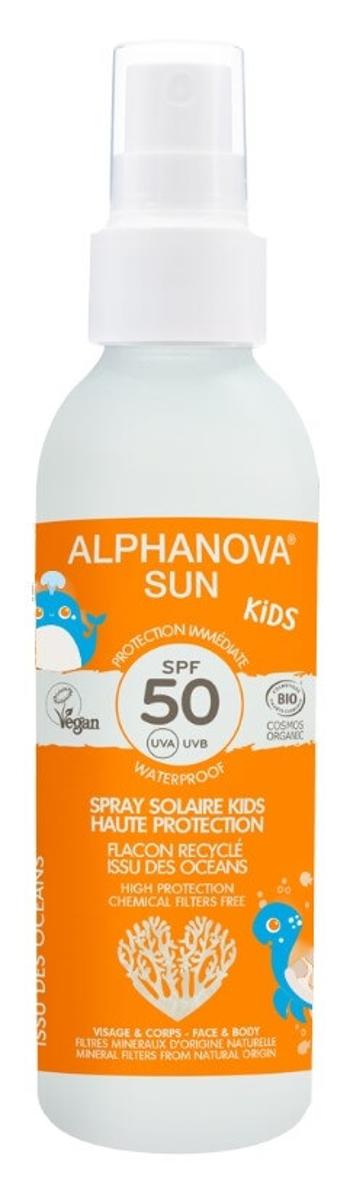 ALPHANOVA SUN spray de protecție solară, pentru copii, în ambalaje reciclabile SPF 50 BIO 125 g