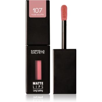 Gabriella Salvete Matte Lips Ruj de buze lichid, de lunga durata cu efect matifiant culoare 107 Nude Souffle 4,5 ml