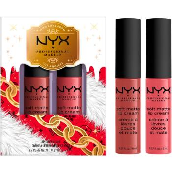 NYX Professional Makeup Limited Edition Xmass 2022 Mrs Claus Oh Deer Soft Matte Lip Cream Set set îngrijire buze culoare 2 2x8 ml