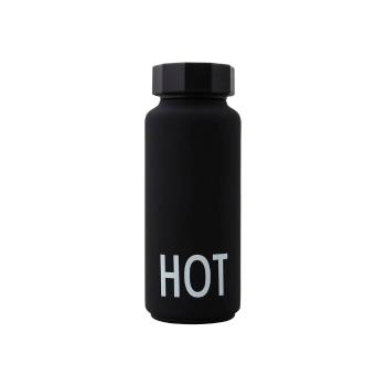 Sticlă termos Design Letters Hot, 500 ml, negru