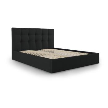 Pat dublu Mazzini Beds Nerin, 140 x 200 cm, negru