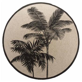 Covor negru-bej lavabil rotund ø 120 cm Tropic – douceur d'intérieur