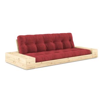 Canapea roșie extensibilă cu tapițerie din catifea reiată  244 cm Base – Karup Design