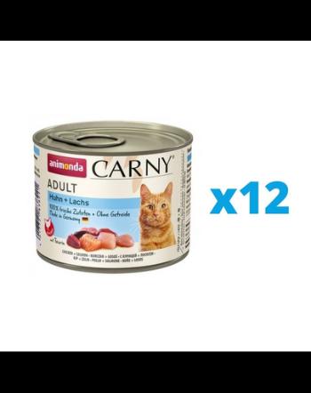 ANIMONDA Carny Adult Set conserve pentru pisici, cu pui si somon 12 x 200 g