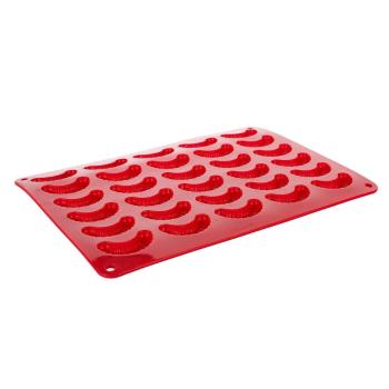 Formă de cornuleţe Banquet Culinaria Red, din silicon 35 x 25 x 1,3 cm