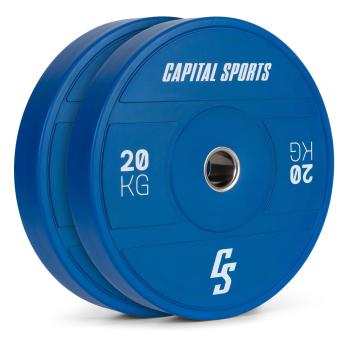 Capital Sports Nipton 2021, disc de greutate, bumper plate, 2 x 20 kg, Ø 54 mm, cauciuc dur