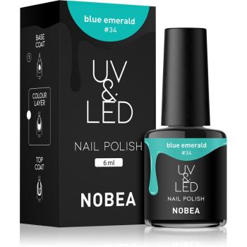 NOBEA UV & LED unghii cu gel folosind UV / lampă cu LED Emerald blue #34 6 ml