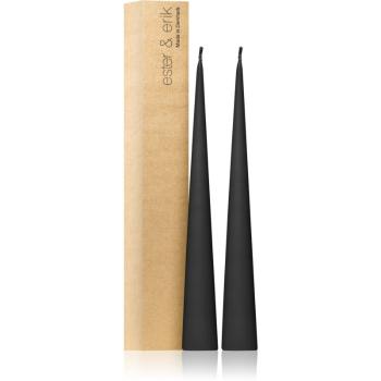 ester & erik cone candles raw black (no. 75) lumanare 2x37 cm