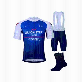 
                 BONAVELO Mega set de ciclism - QUICKSTEP 2022 - alb/albastru 
            