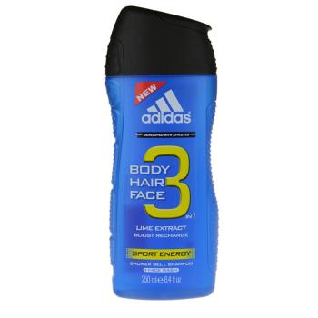 Adidas A3 Sport Energy Gel de duș pentru bărbați 3 in 1 250 ml