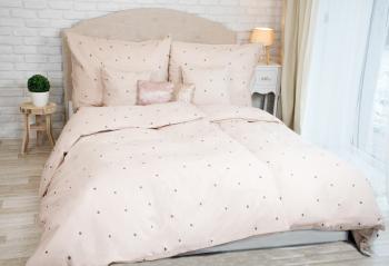 Lenjerie de pat din bumbac cu buline - gri - Mărimea pat indiv. 140x200+ 1x70x90 cm
