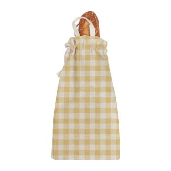 Sacoșă textilă pentru pâine Linen Couture Linen Bread Bag Yellow Vichy
