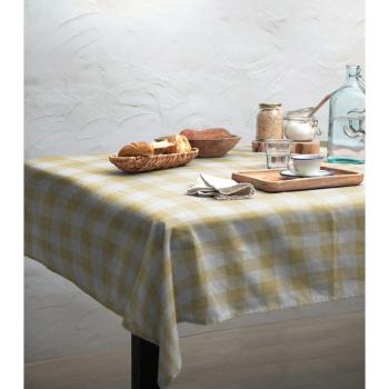 Față de masă Linen Couture Beige Vichy, 140 x 200 cm