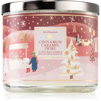 Bath & Body Works Cinnamon Caramel Swirl lumânare parfumată 411 g