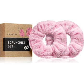 BrushArt Home Salon Towel scrunchie Elastice pentru par Pink (2 pc)