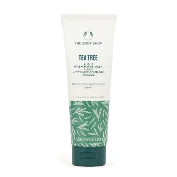 The Body Shop Mască exfoliantă de curățare Tea Tree (3 in 1 Wash, Scrub, Mask) 125 ml