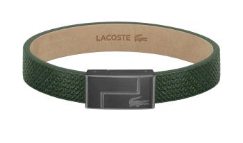 Lacoste Brățară de piele verde Monogram Leather 2040186 17,5 cm